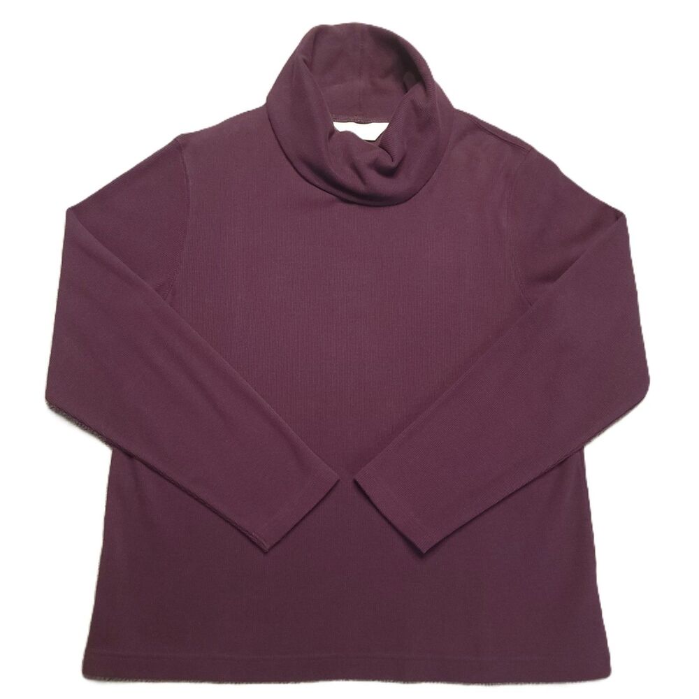 ORVIS Women’s M  Turtleneck Sweater Long Sleeved Purple Ribbed Sweatshirt